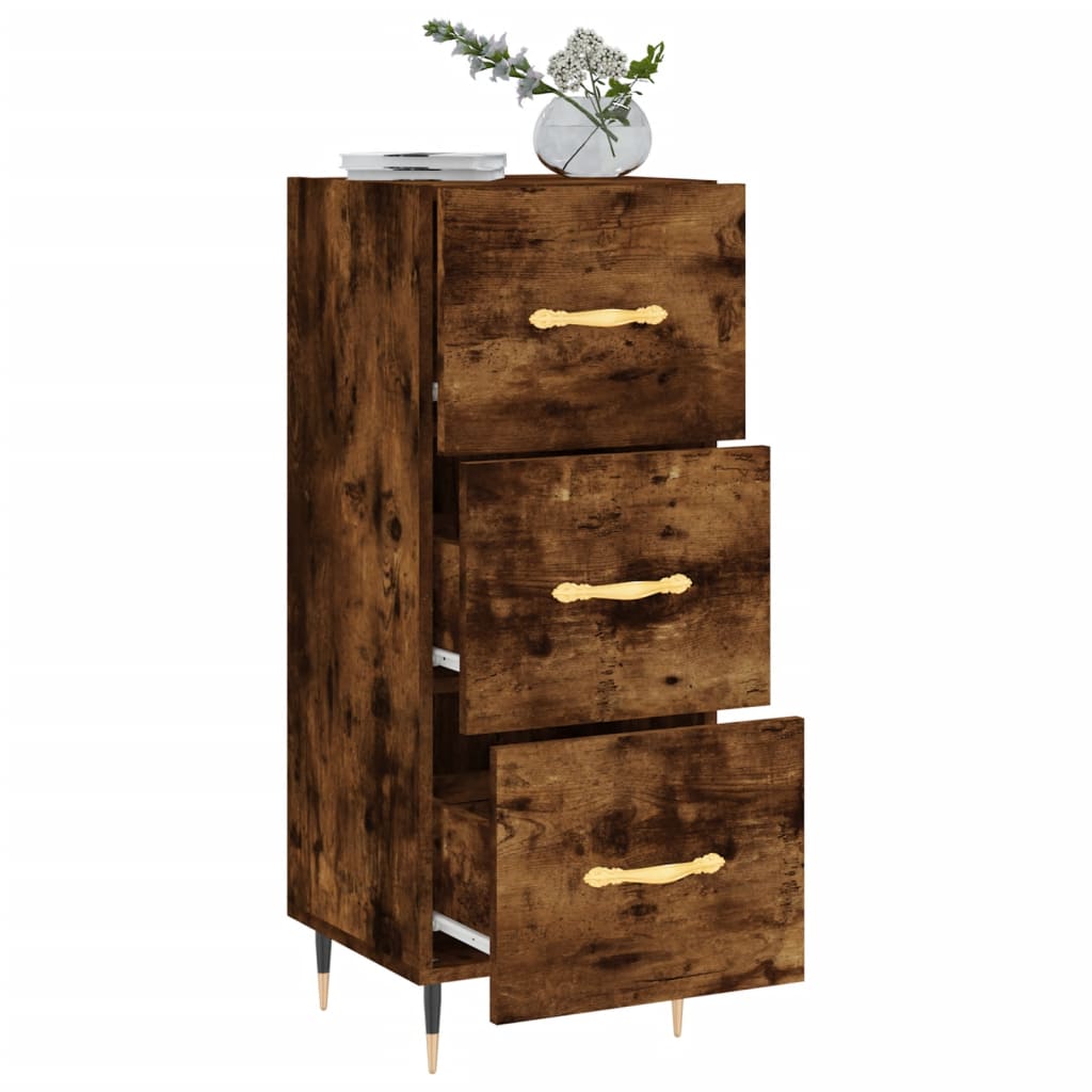 vidaXL Buffet Chêne fumé 34,5x34x90 cm Bois d'ingénierie