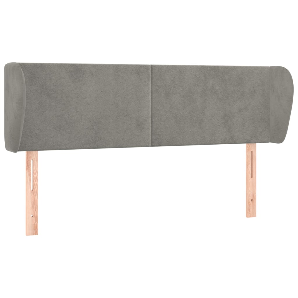 vidaXL Tête de lit avec oreilles Gris clair 147x23x78/88 cm Velours