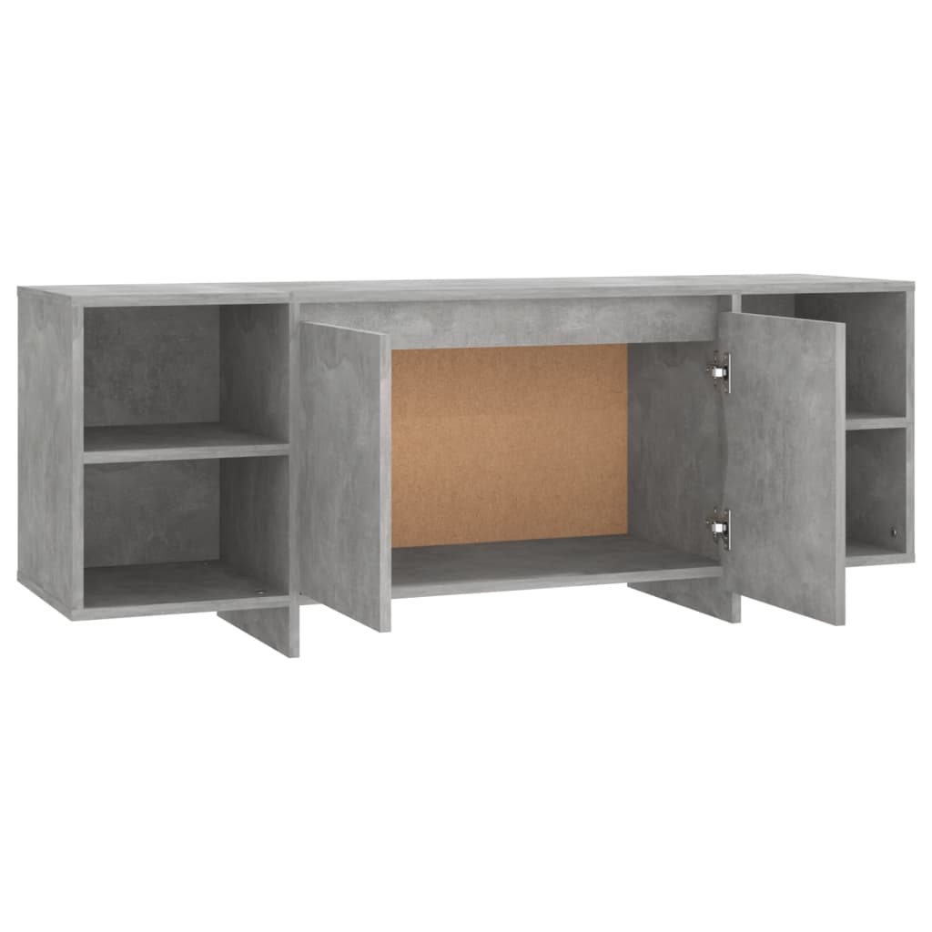 vidaXL Meuble TV Gris béton 130x35x50 cm Bois d'ingénierie