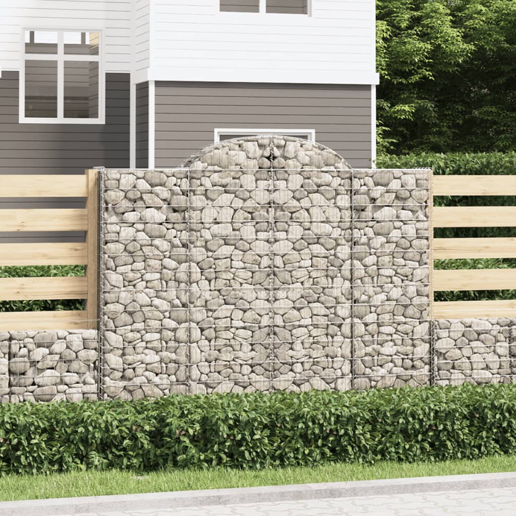 vidaXL Paniers à gabions arqués 6 pcs 200x50x160/180 cm Fer galvanisé