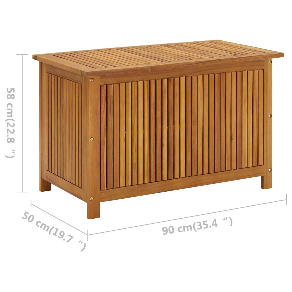 vidaXL Boîte de rangement de jardin 90x50x58 cm bois d'acacia massif