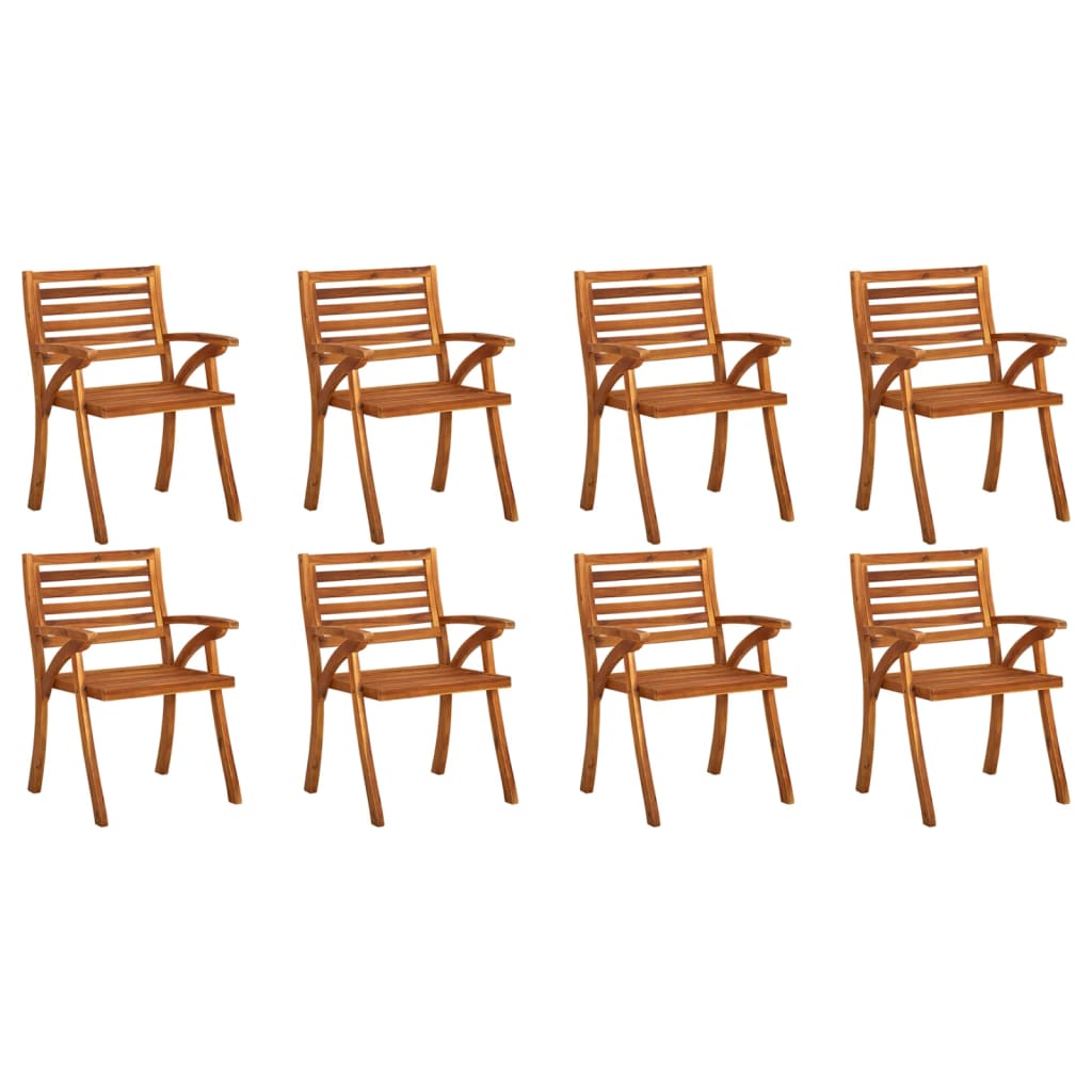 vidaXL Chaises de jardin avec coussins lot de 8 Bois d'acacia solide