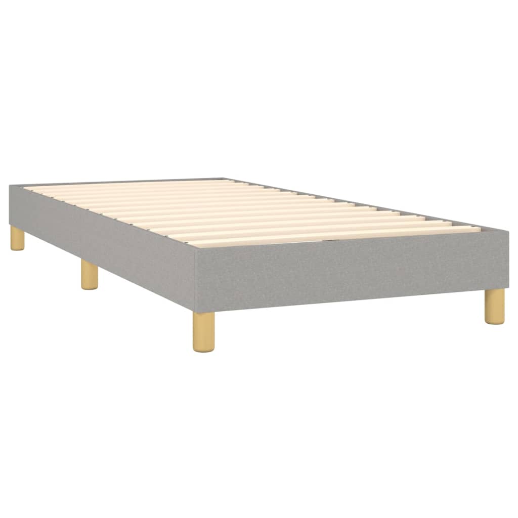 vidaXL Sommier à lattes de lit avec matelas Gris clair 80x200 cm Tissu