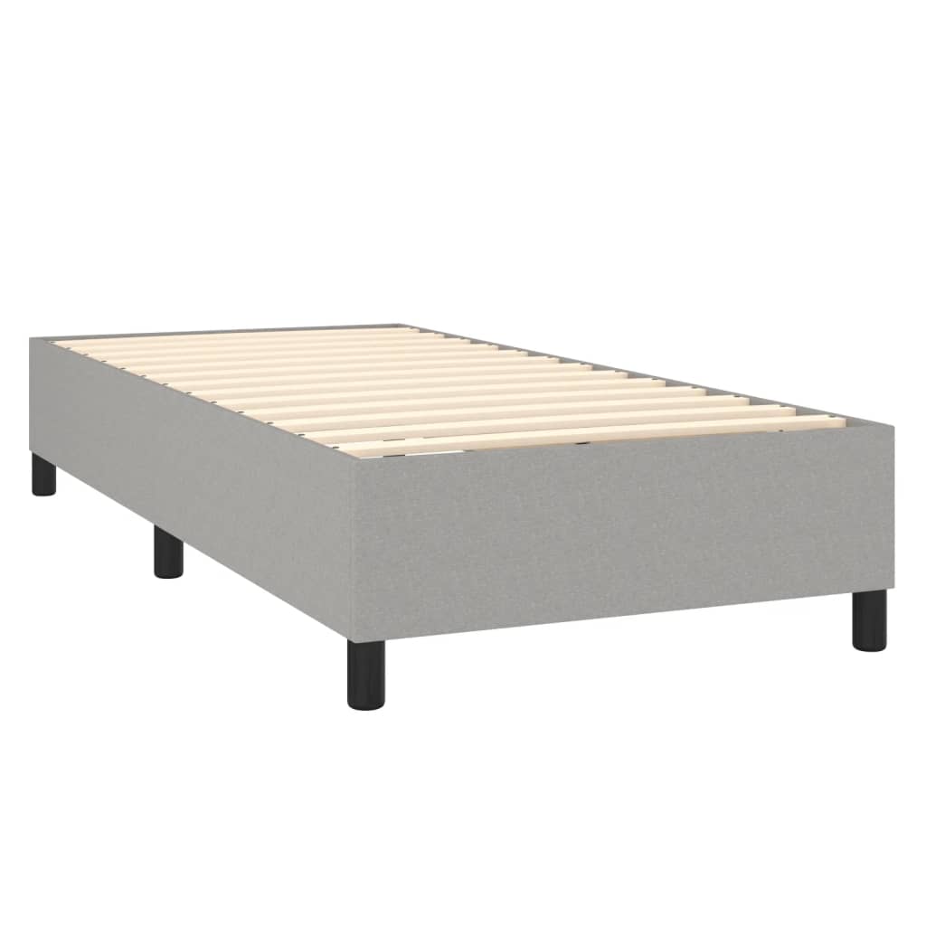 vidaXL Sommier à lattes de lit avec matelas Gris clair 80x200 cm Tissu