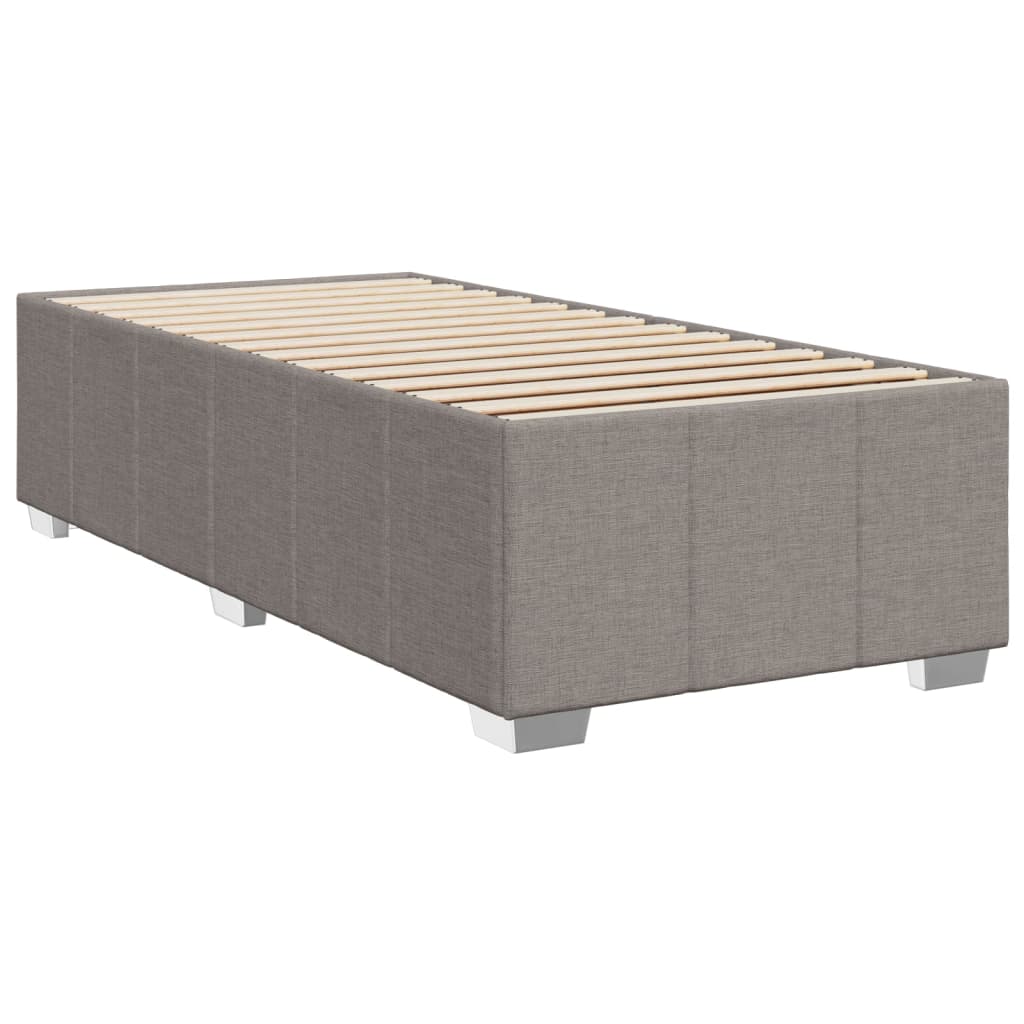 vidaXL Sommier à lattes de lit avec matelas Taupe 90x190 cm Tissu