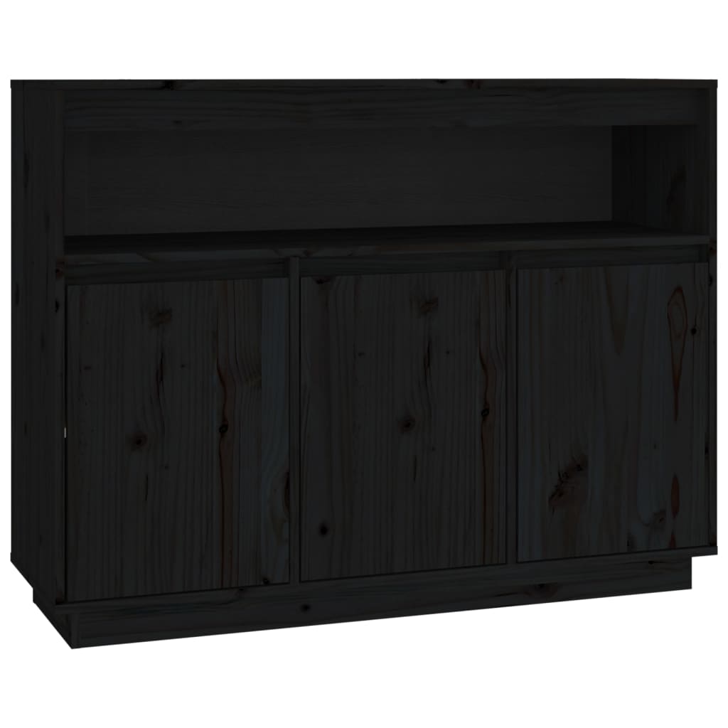 vidaXL Buffet Noir 104,5x34x80 cm Bois massif de pin