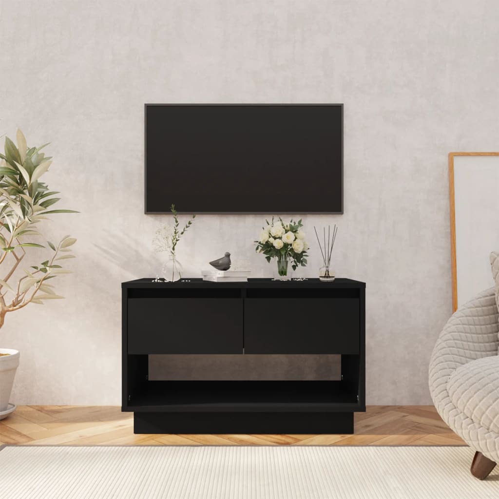 vidaXL Meuble TV Noir 70x41x44 cm Bois d'ingénierie