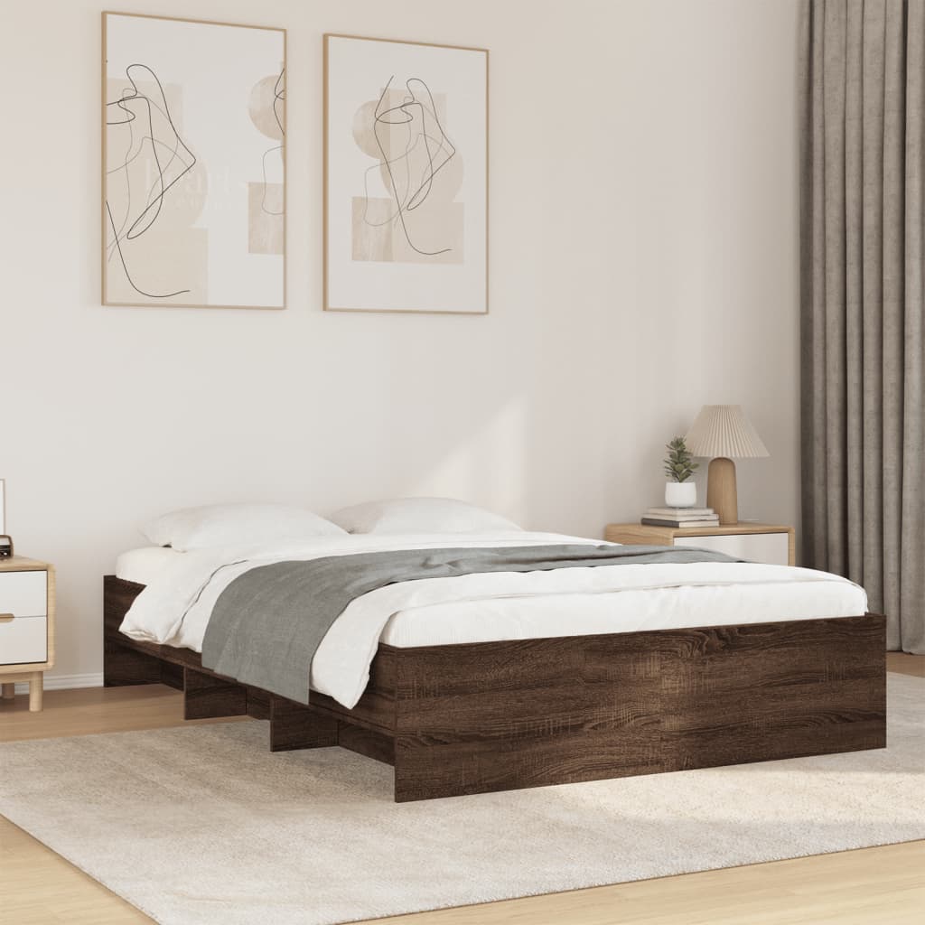 vidaXL Cadre de lit sans matelas chêne marron 140x200 cm