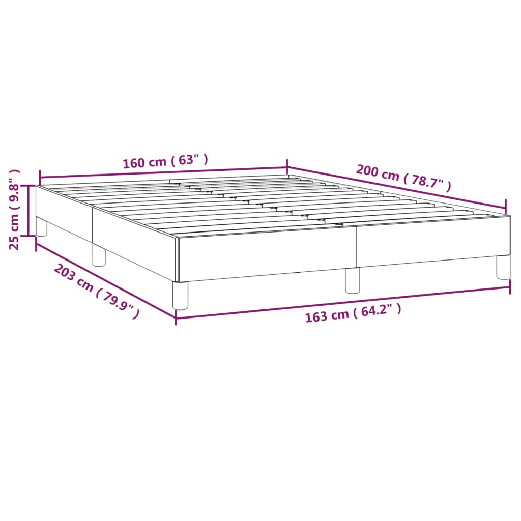 vidaXL Cadre de lit sans matelas crème 160x200 cm tissu