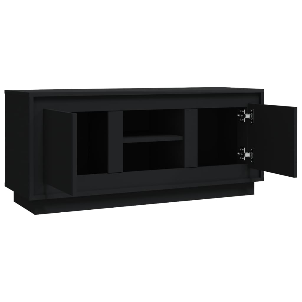 vidaXL Meuble TV noir 102x35x45 cm bois d'ingénierie