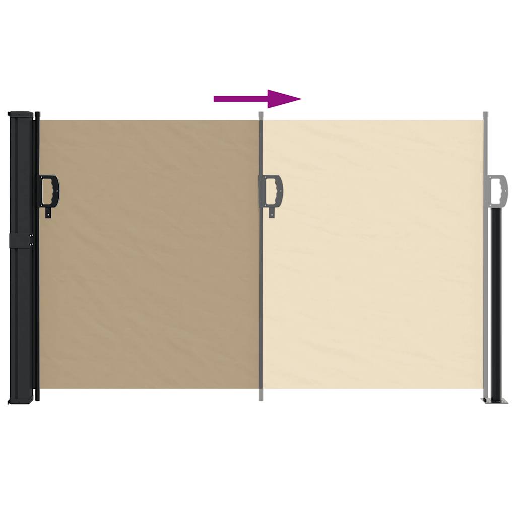 vidaXL Auvent latéral rétractable beige 117x300 cm