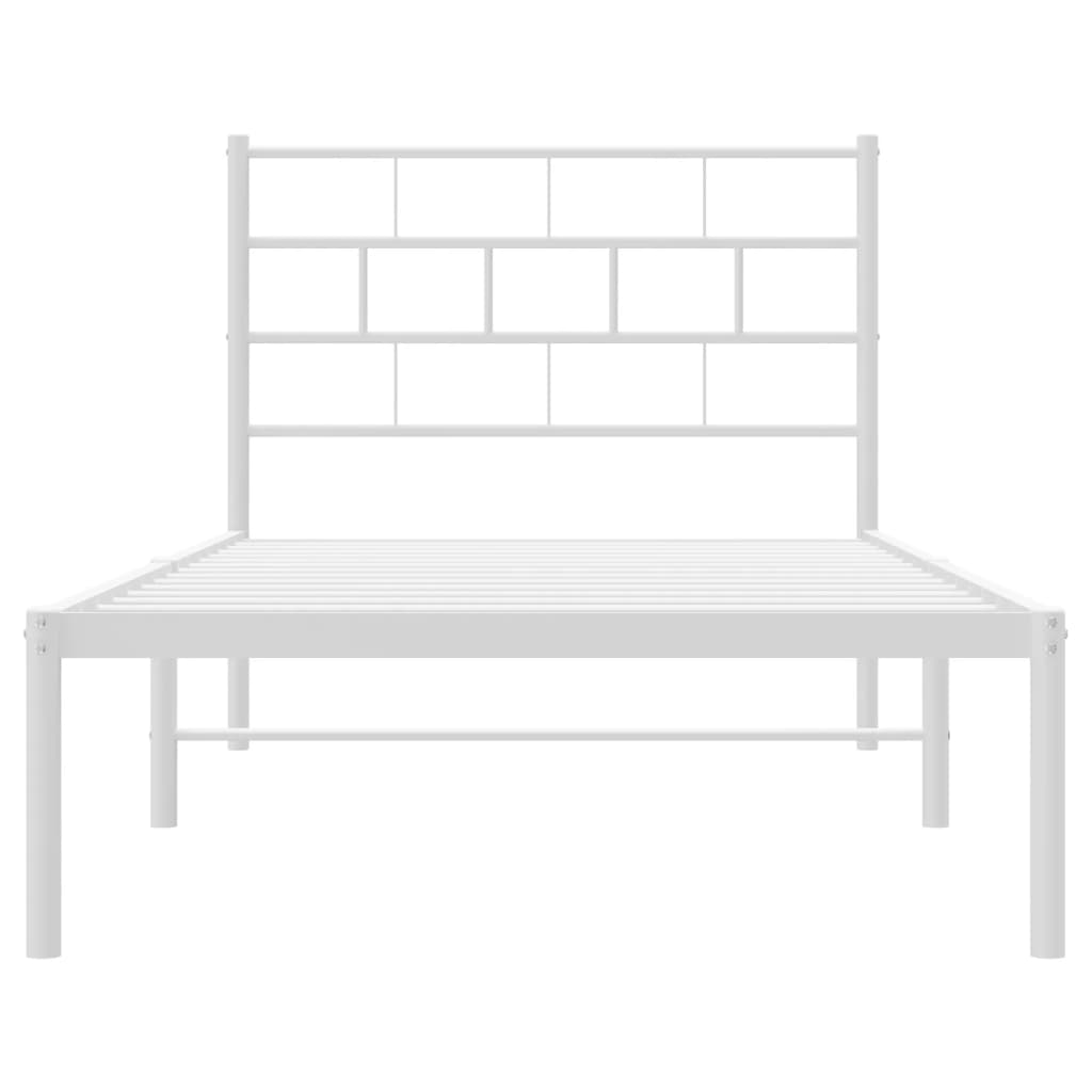 vidaXL Cadre de lit métal sans matelas et tête de lit blanc 100x190 cm