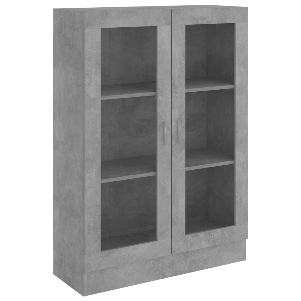 vidaXL Armoire à vitrine Gris béton 82,5x30,5x115 cm Bois d'ingénierie