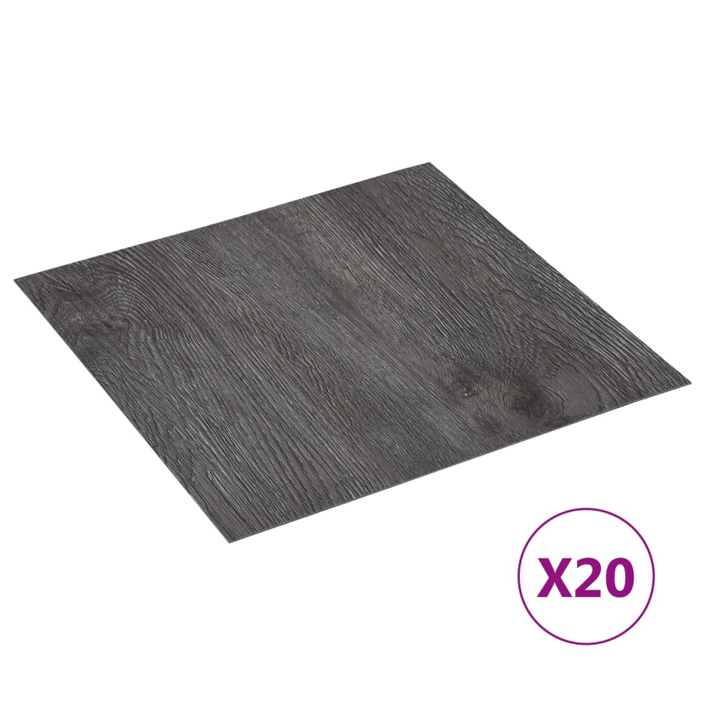 vidaXL Dalles de plancher autoadhésives 20 pcs PVC 1,86 m² marron