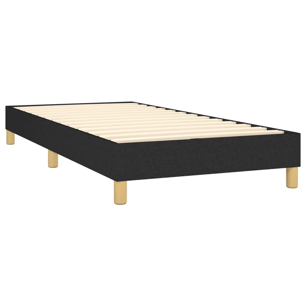 vidaXL Sommier à lattes de lit et matelas Noir 80x200 cm Tissu