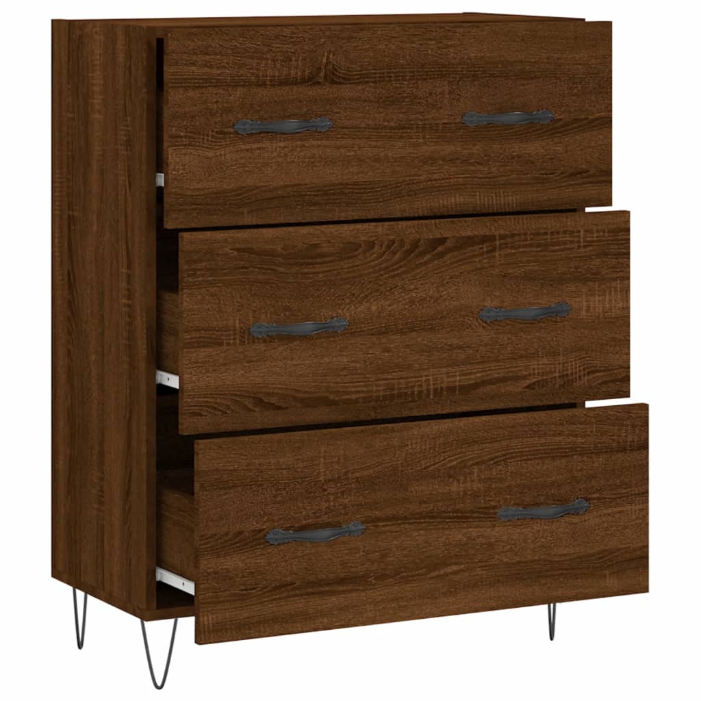 vidaXL Buffet chêne marron 69,5x34x90 cm bois d'ingénierie