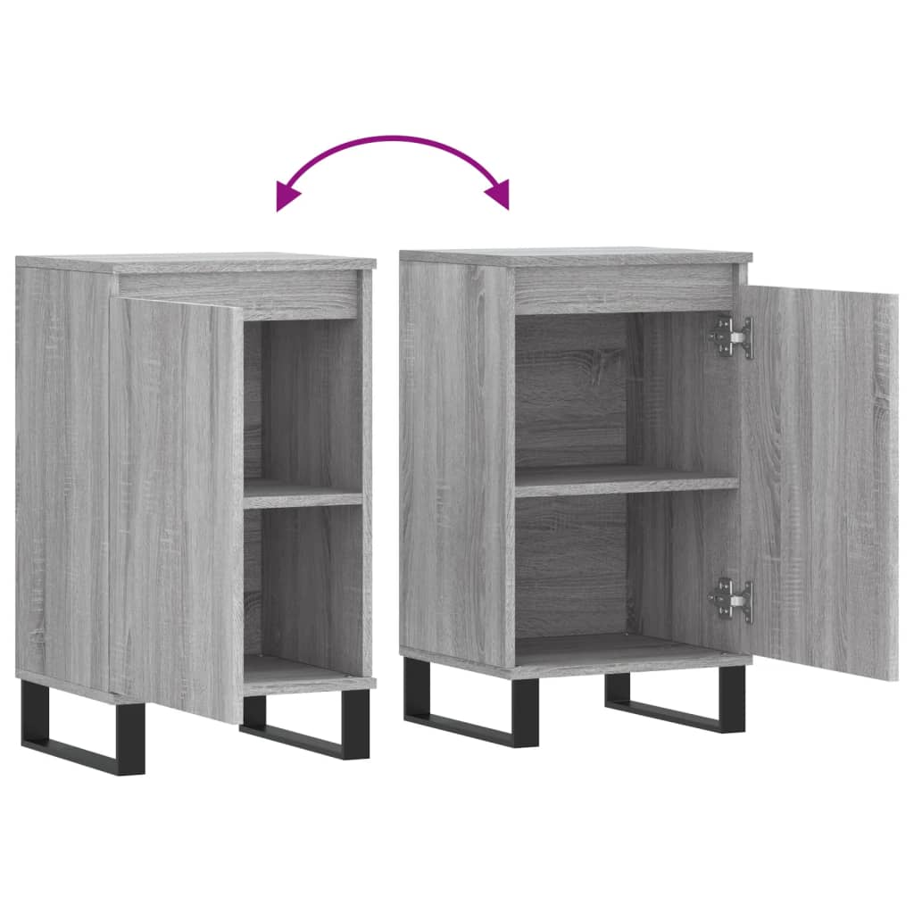 vidaXL Buffets 2 pcs sonoma gris 40x35x70 cm bois d'ingénierie