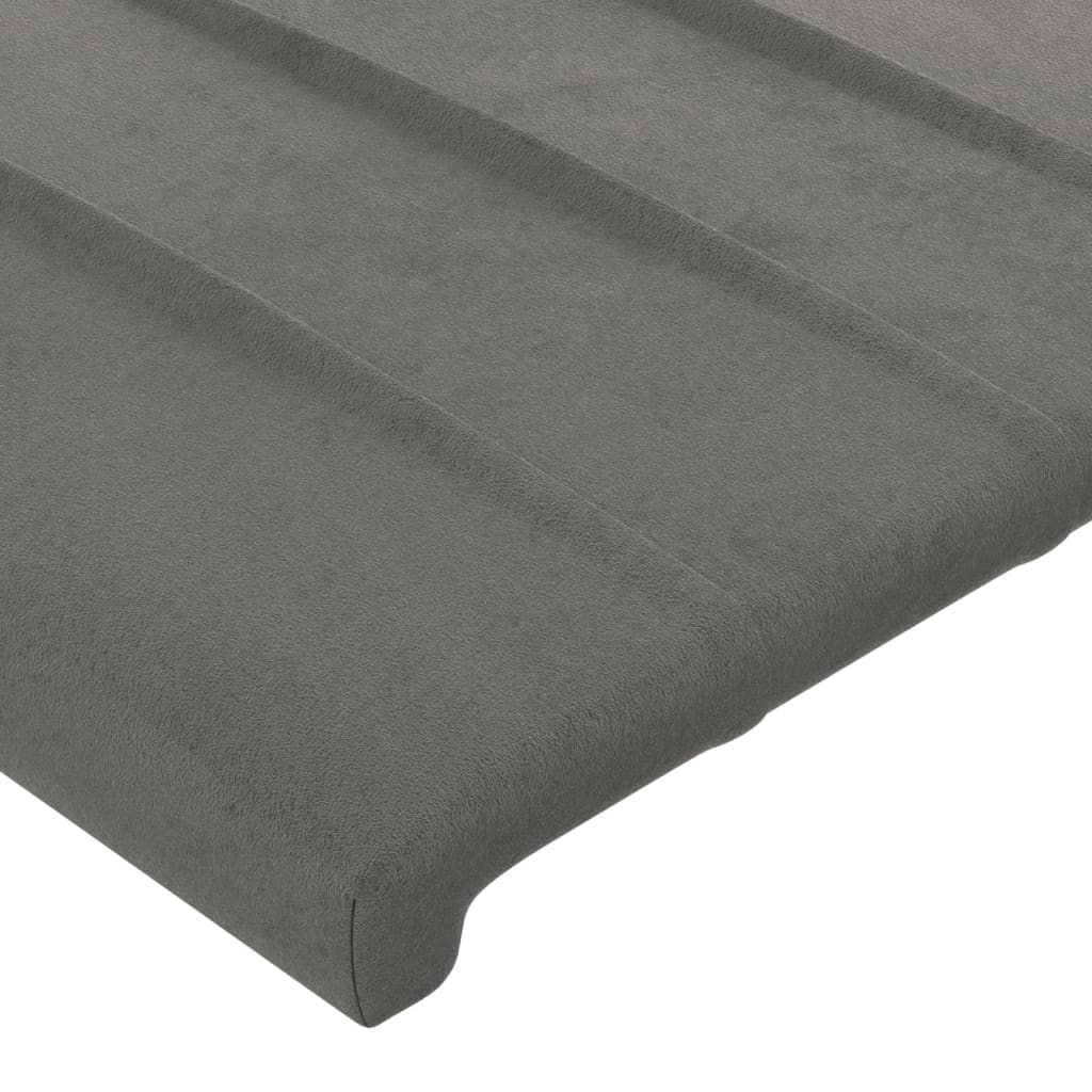 vidaXL Tête de lit à LED Gris clair 200x5x118/128 cm Velours