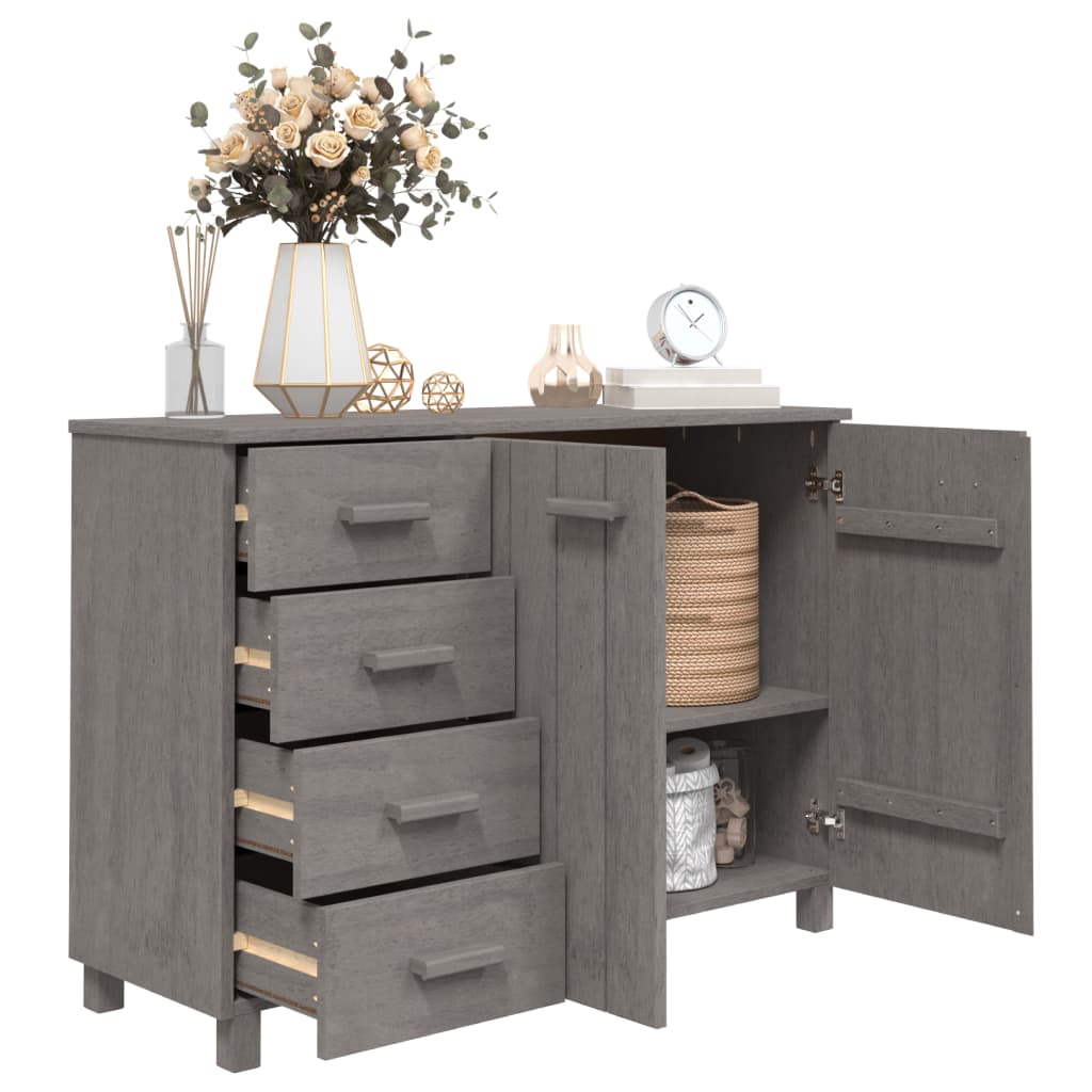 vidaXL Buffet HAMAR Gris clair 113x40x80 cm Bois massif de pin