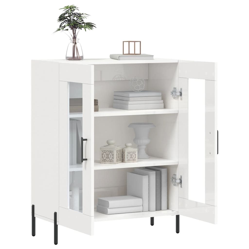 vidaXL Buffet Blanc brillant 69,5x34x90 cm Bois d'ingénierie