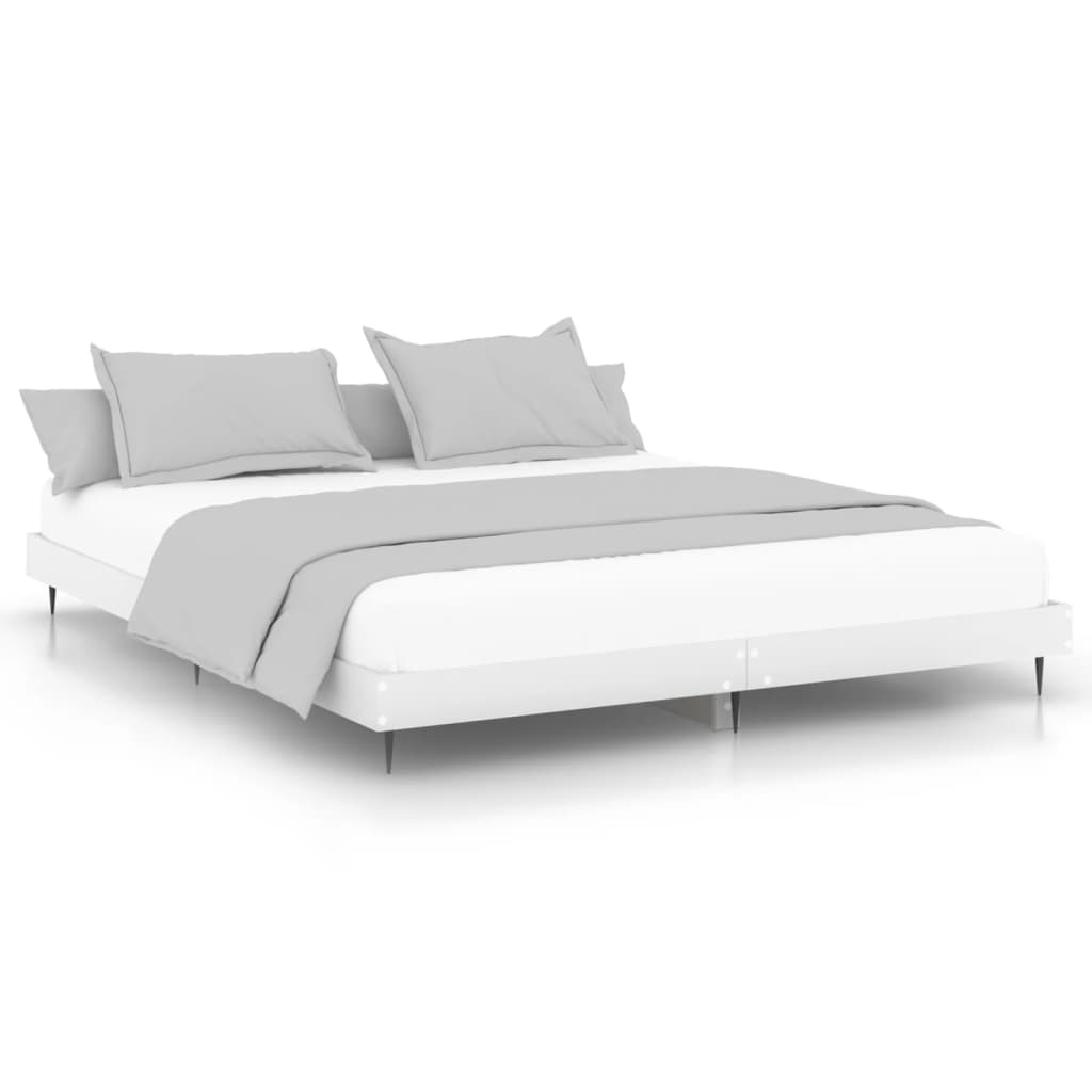 vidaXL Cadre de lit sans matelas blanc 150x200 cm bois d'ingénierie