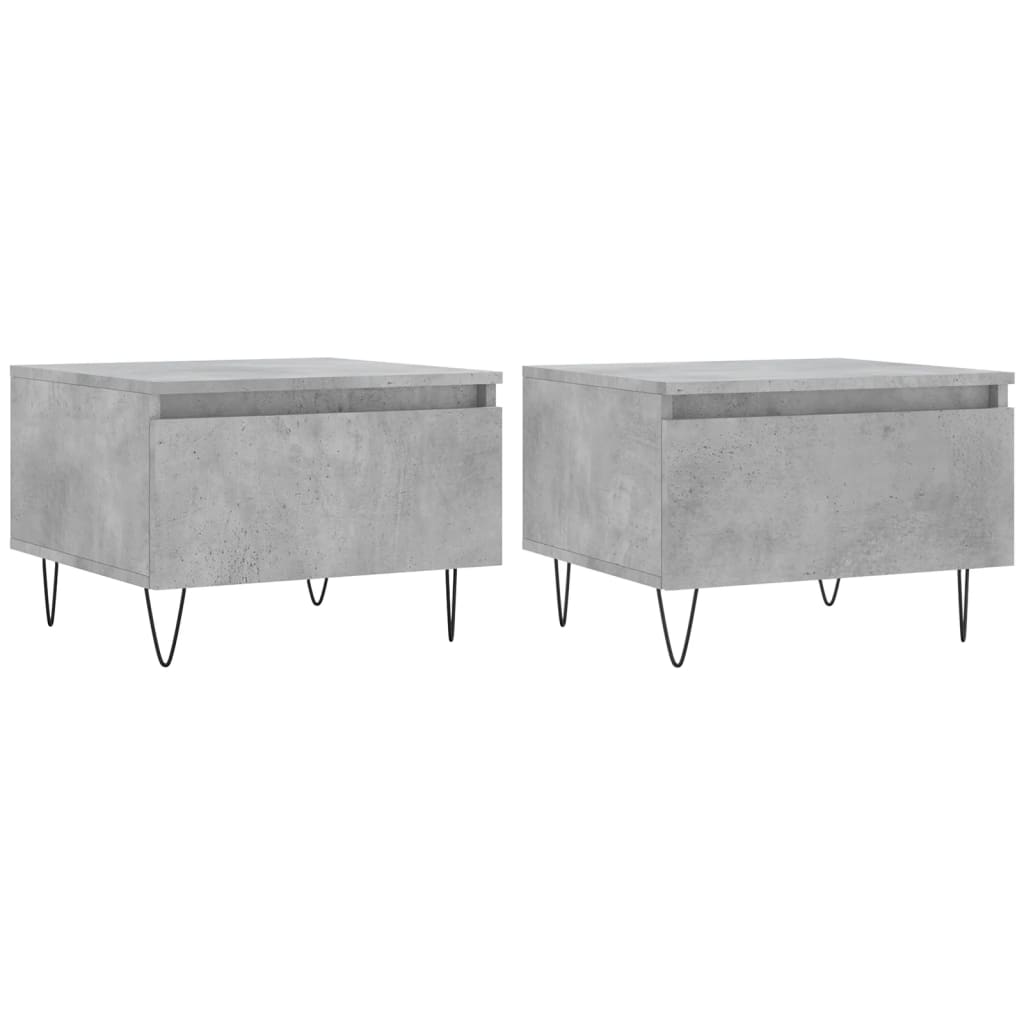 vidaXL Tables basses 2 pcs gris béton 50x46x35 cm bois d'ingénierie