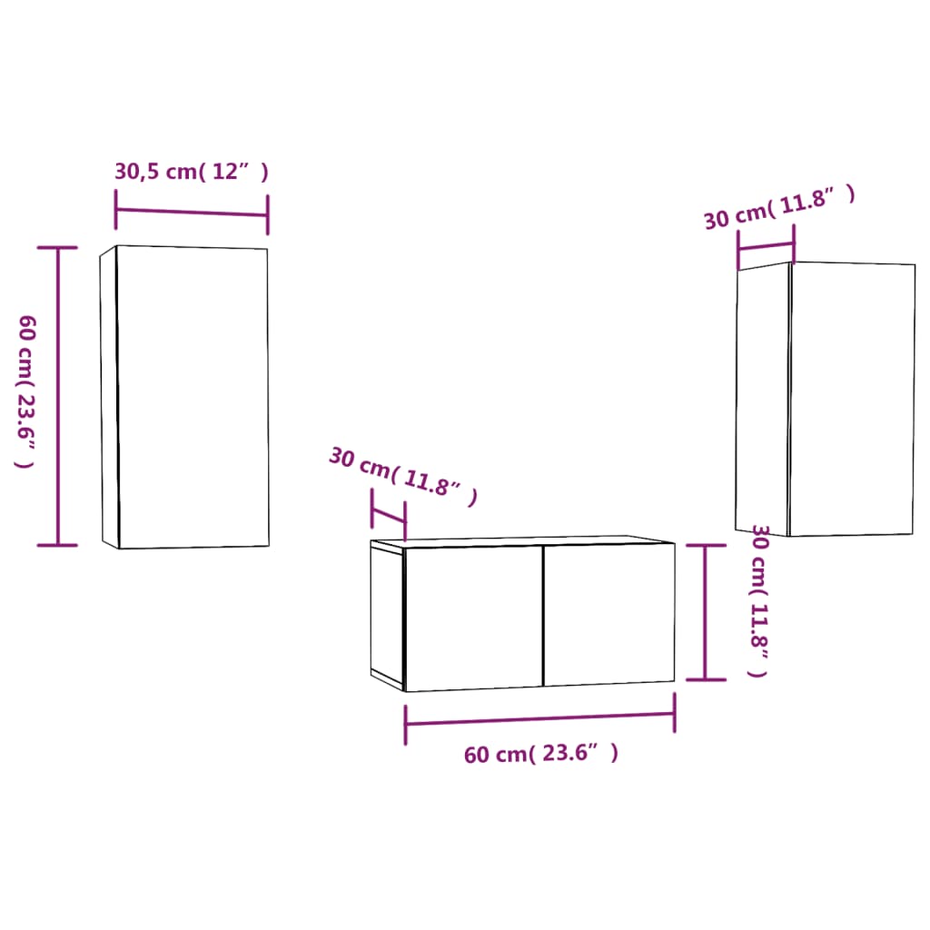 vidaXL Ensemble de meubles TV 3 pcs Chêne marron Bois d'ingénierie