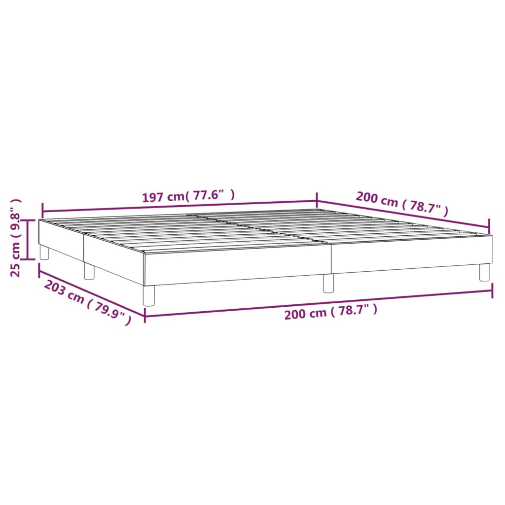 vidaXL Cadre de lit Gris 200x200 cm Similicuir