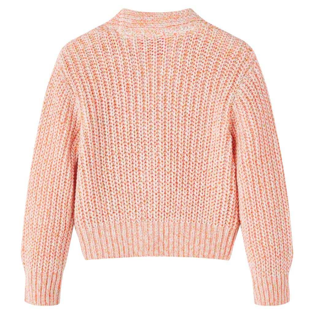 Cardigan pour enfants tricoté rose mélangé 104