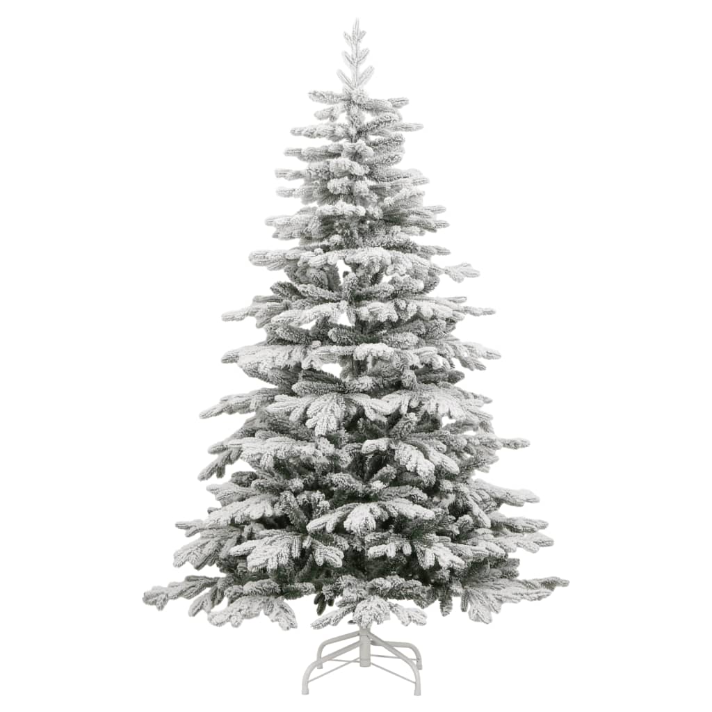 vidaXL Sapin de Noël artificiel à charnières avec neige floquée 180 cm