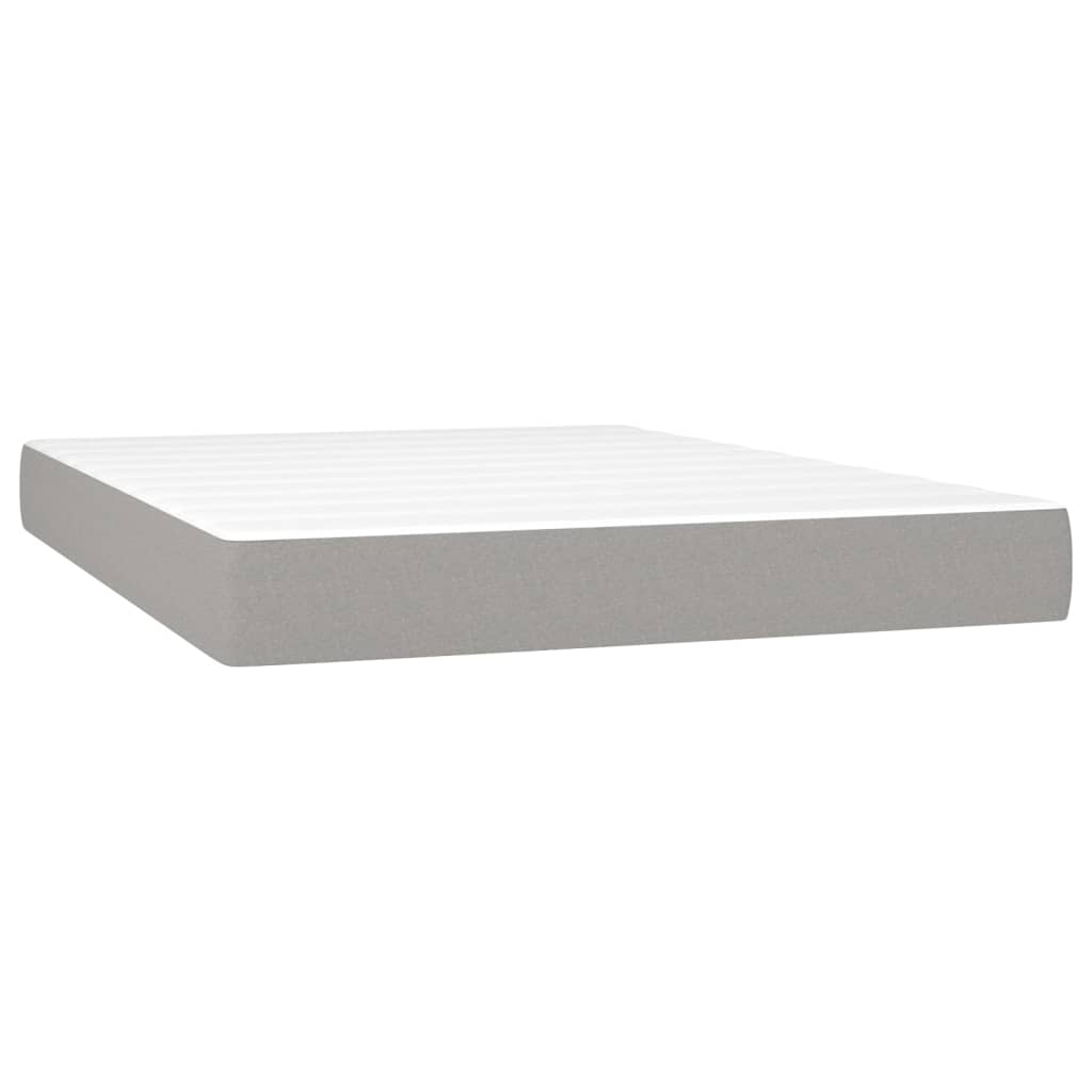 vidaXL Sommier à lattes de lit matelas LED Gris clair 140x200 cm Tissu