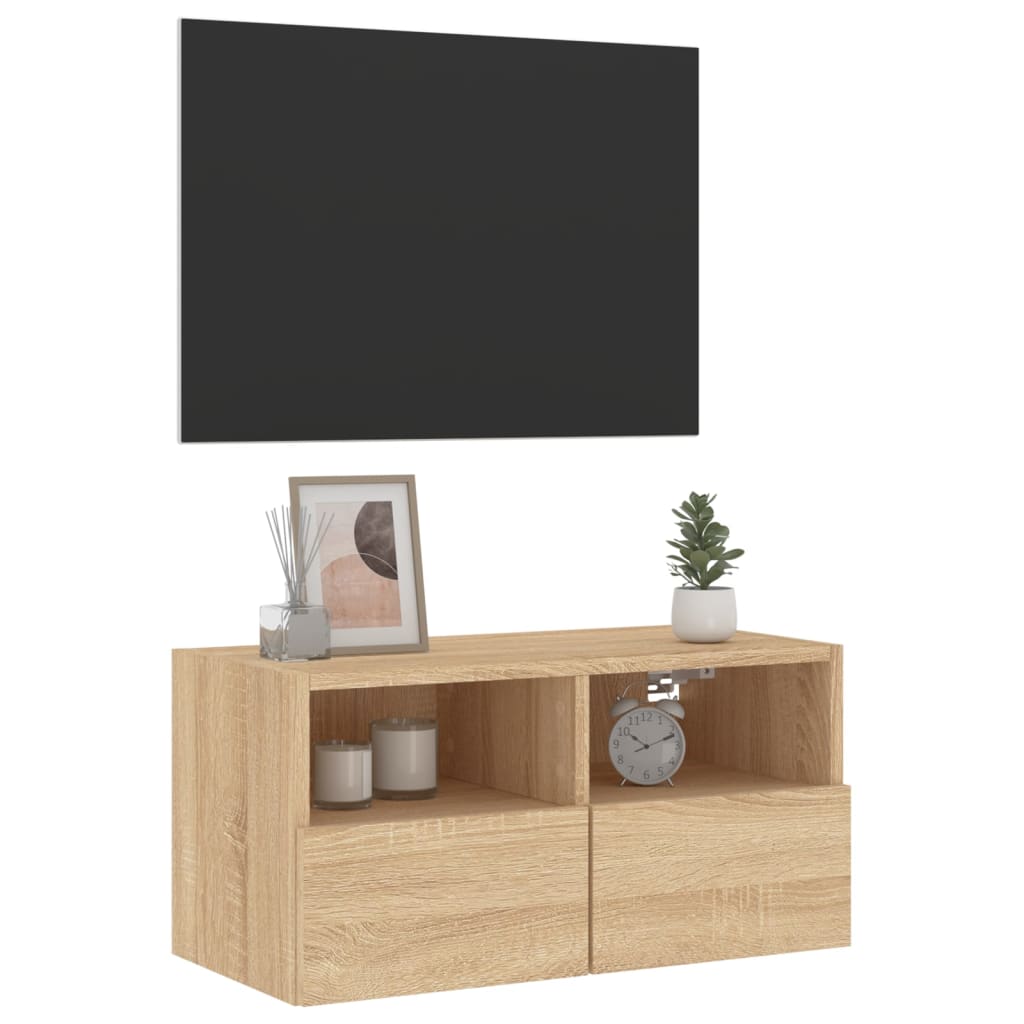 vidaXL Meuble TV mural chêne sonoma 60x30x30 cm bois d'ingénierie