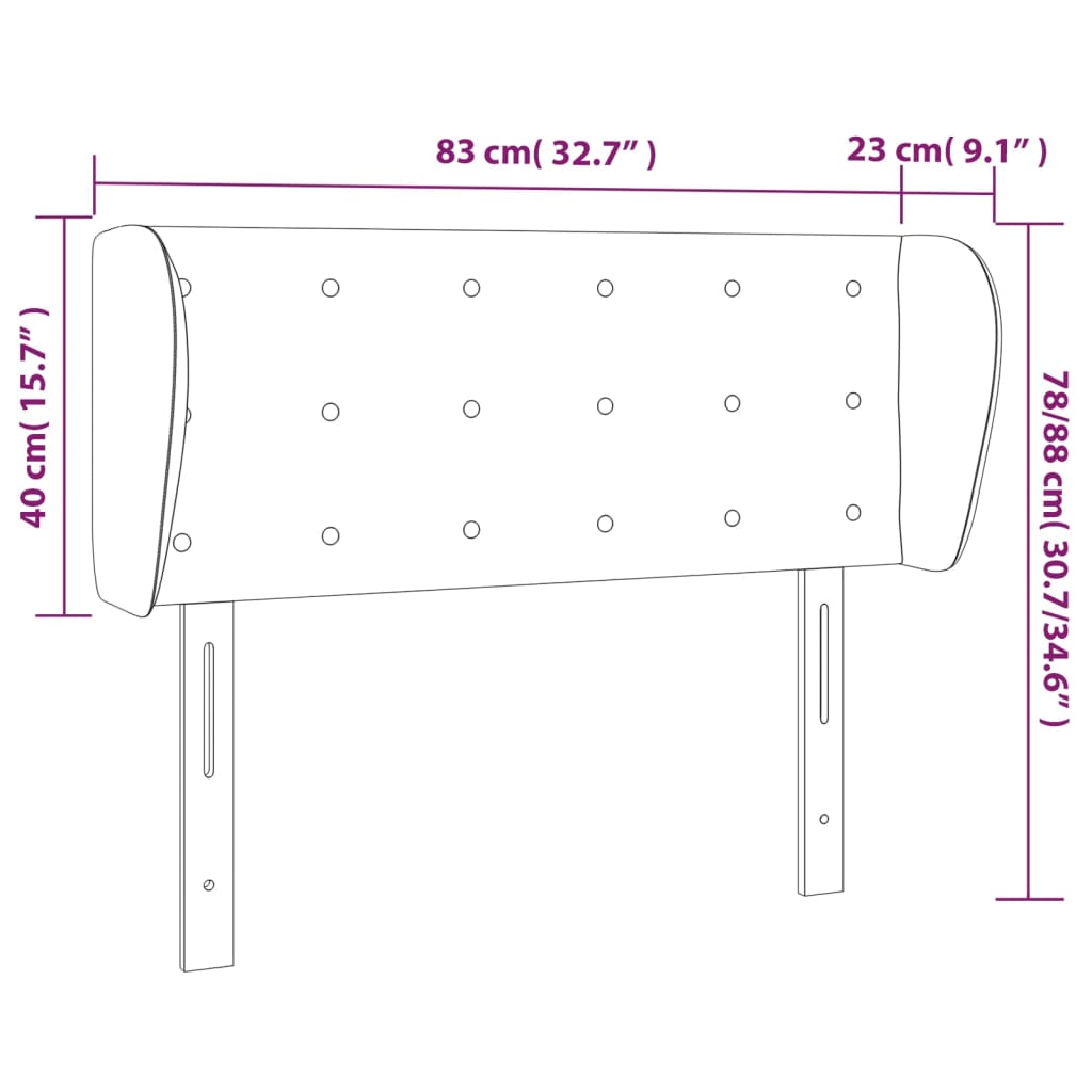 vidaXL Tête de lit avec oreilles Cappuccino 83x23x78/88 cm Similicuir