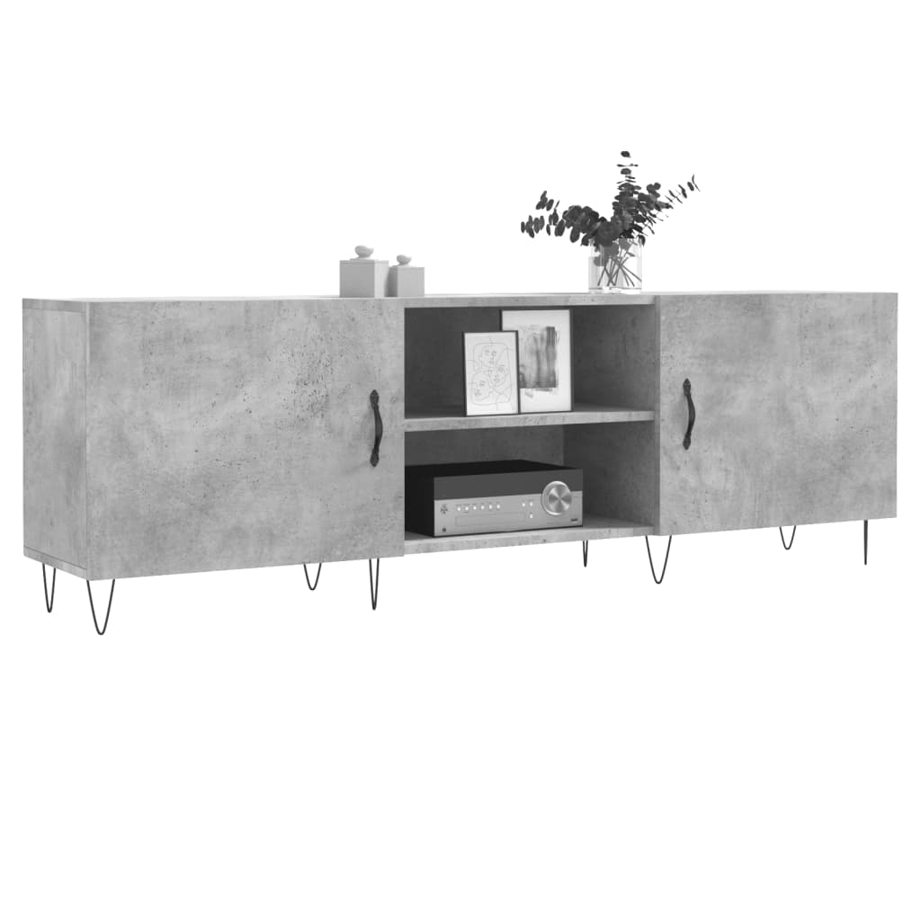 vidaXL Meuble TV gris béton 150x30x50 cm bois d'ingénierie