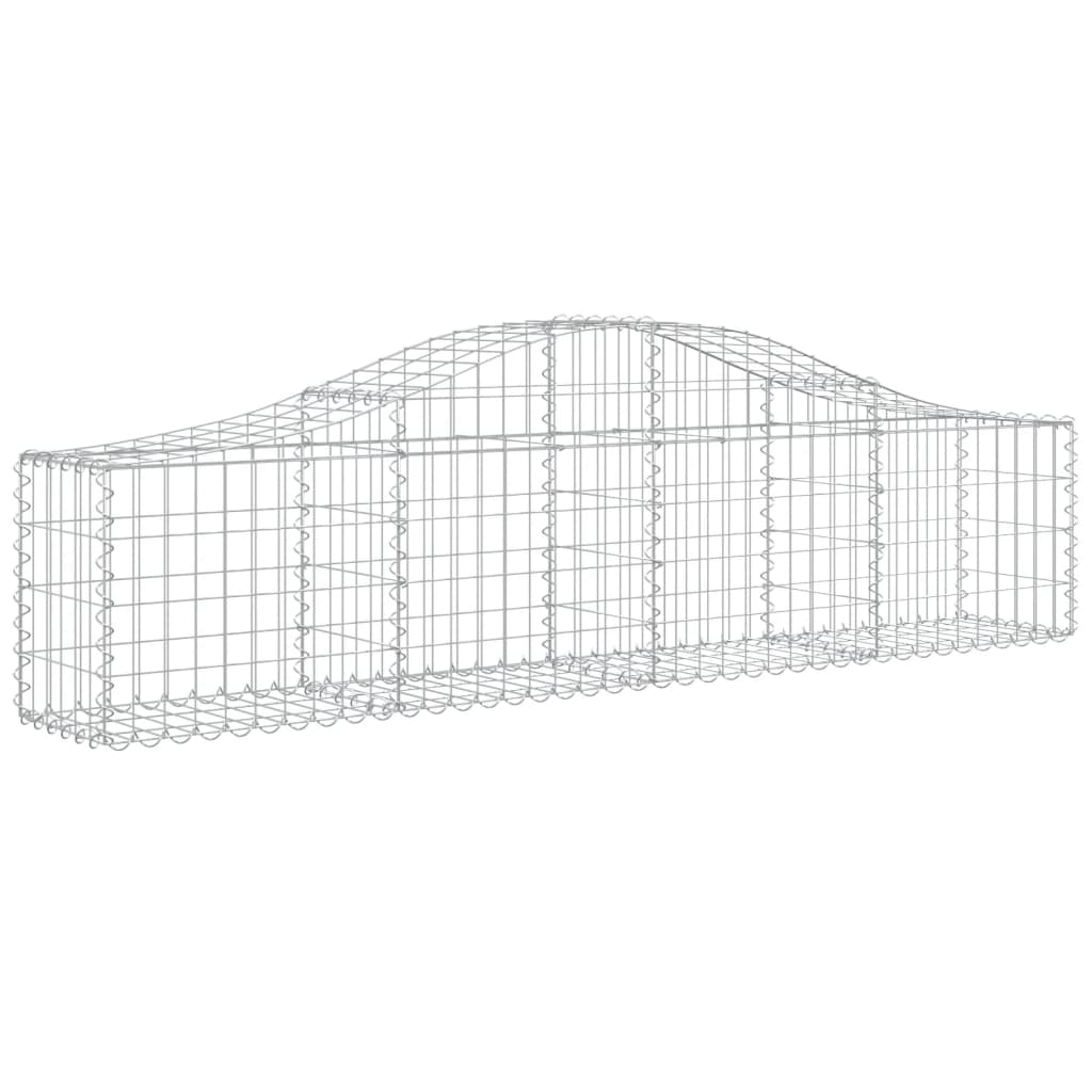 vidaXL Paniers à gabions arqués 2 pcs 200x30x40/60 cm Fer galvanisé