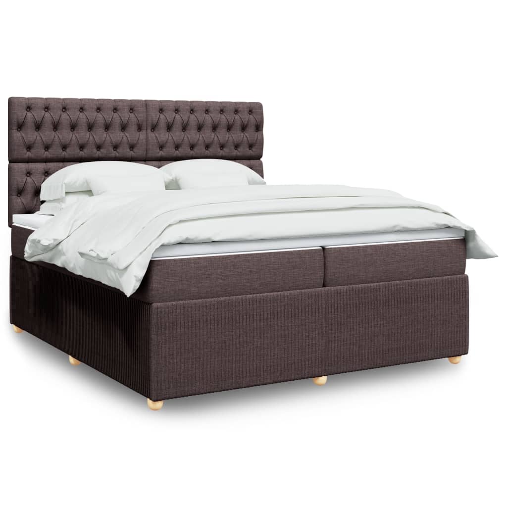 vidaXL Sommier à lattes de lit avec matelas Marron foncé 200x200 cm