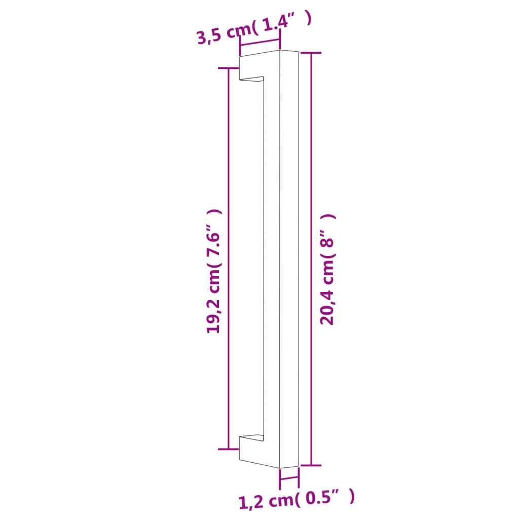 vidaXL Poignées d'armoire 5 pcs noir 192 mm acier inoxydable