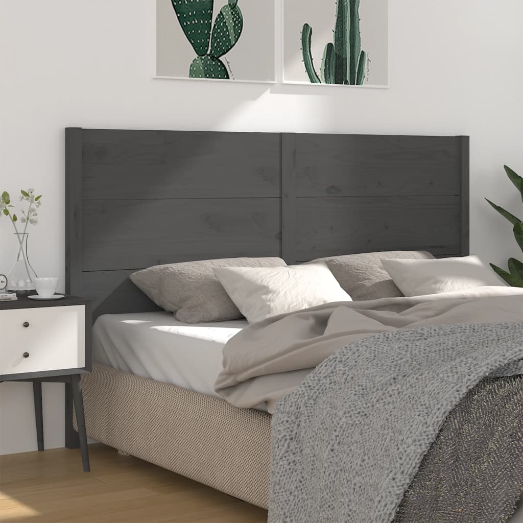 vidaXL Tête de lit Gris 126x4x100 cm Bois massif de pin