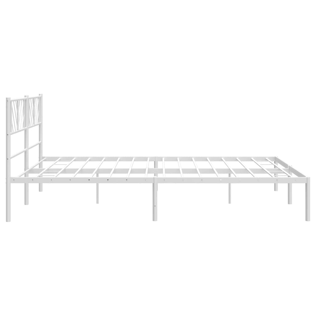 vidaXL Cadre de lit métal sans matelas et tête de lit blanc 200x200 cm