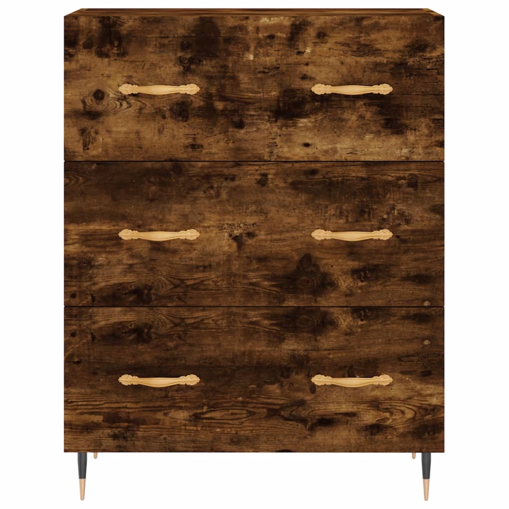 vidaXL Buffet chêne fumé 69,5x34x90 cm bois d'ingénierie