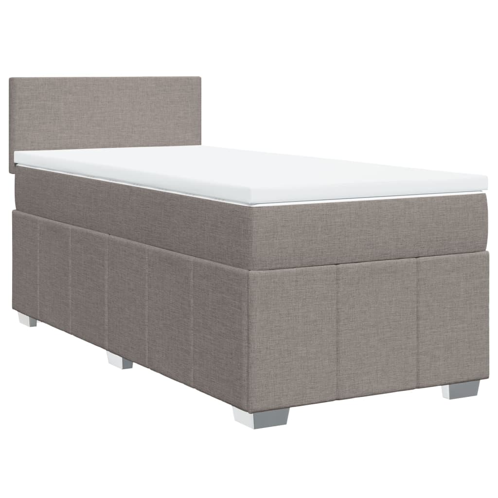 vidaXL Sommier à lattes de lit avec matelas Taupe 90x190 cm Tissu