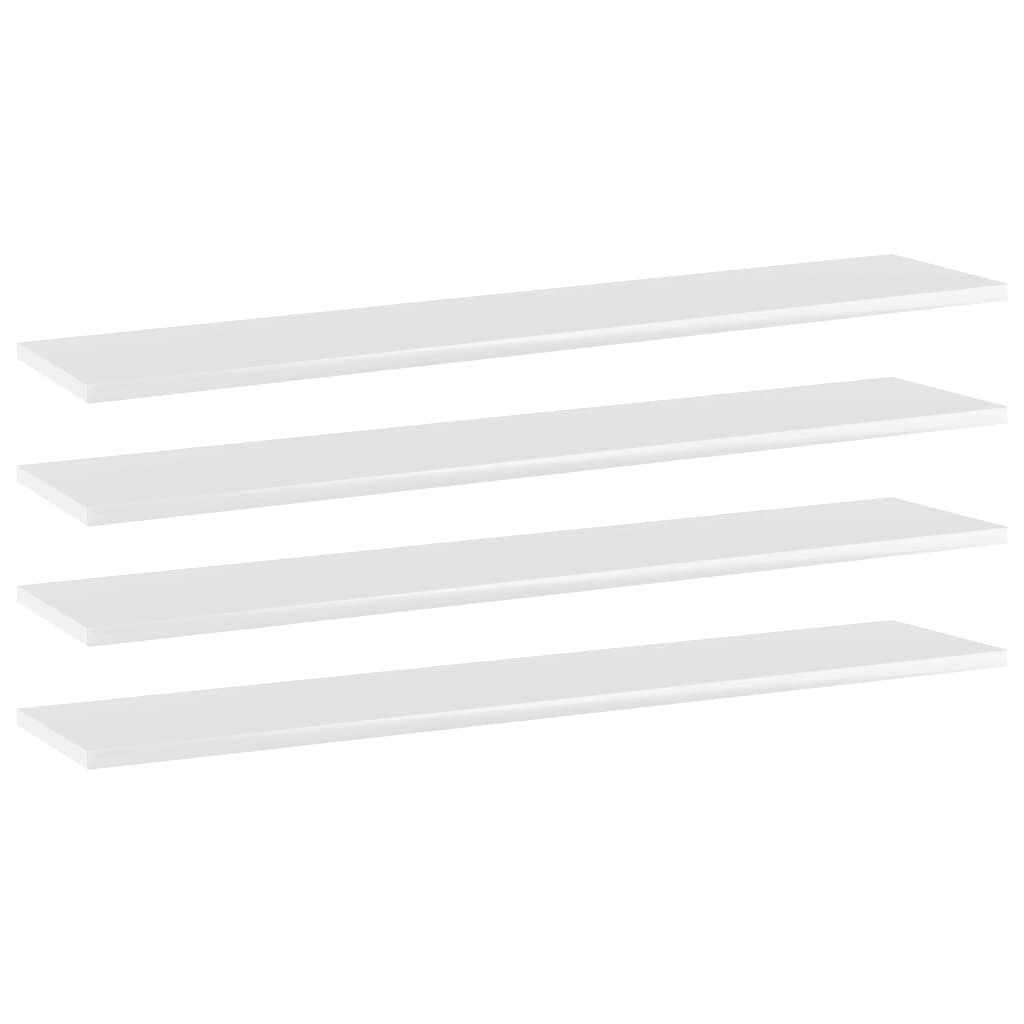 vidaXL Panneau de bibliothèque 4 pcs blanc brillant bois d’ingénierie