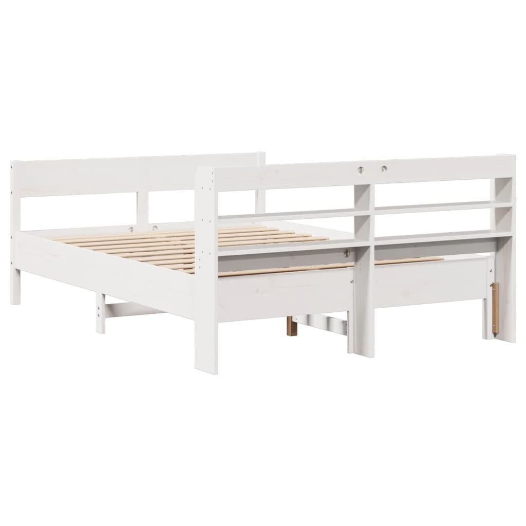 vidaXL Cadre de lit sans matelas blanc 150x200 cm bois de pin massif