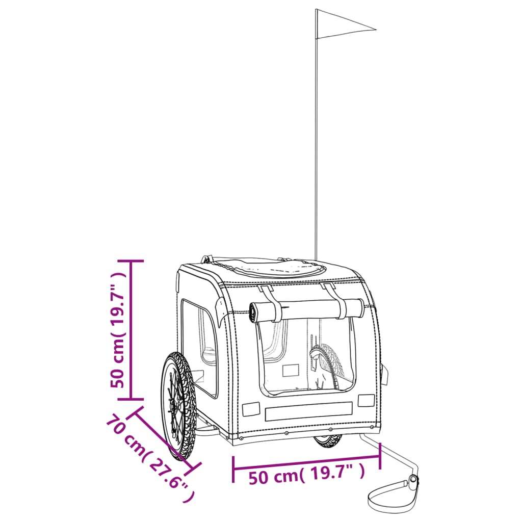 vidaXL Remorque de vélo pour animaux de compagnie vert et gris