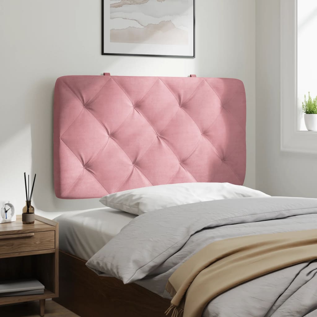 vidaXL Coussin de tête de lit rose 80 cm velours