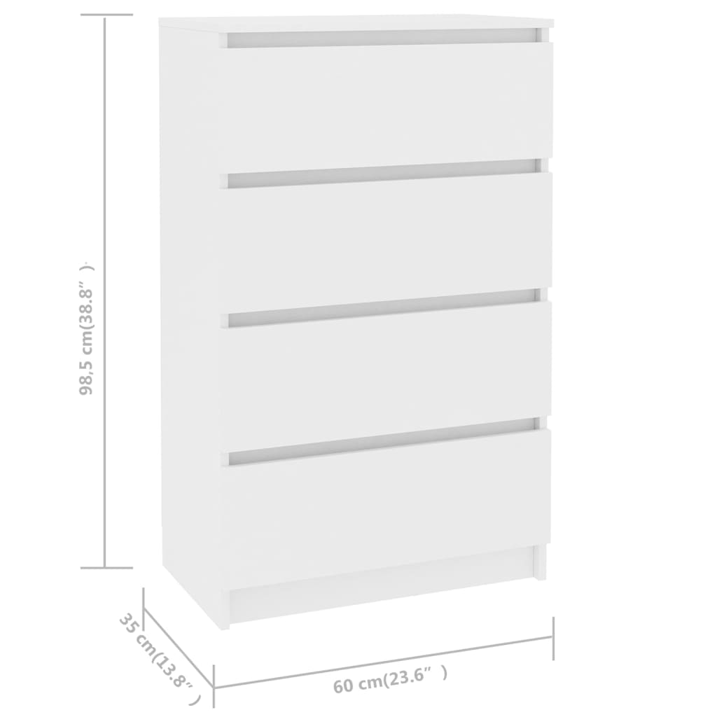 vidaXL Buffet Blanc 60x35x98,5 cm Bois d'ingénierie