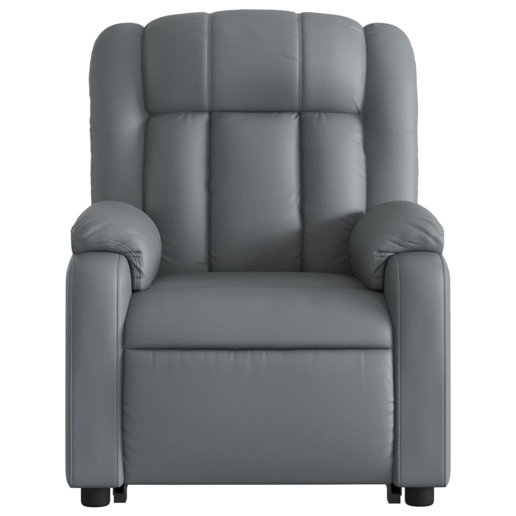 vidaXL Fauteuil inclinable de massage électrique gris similicuir