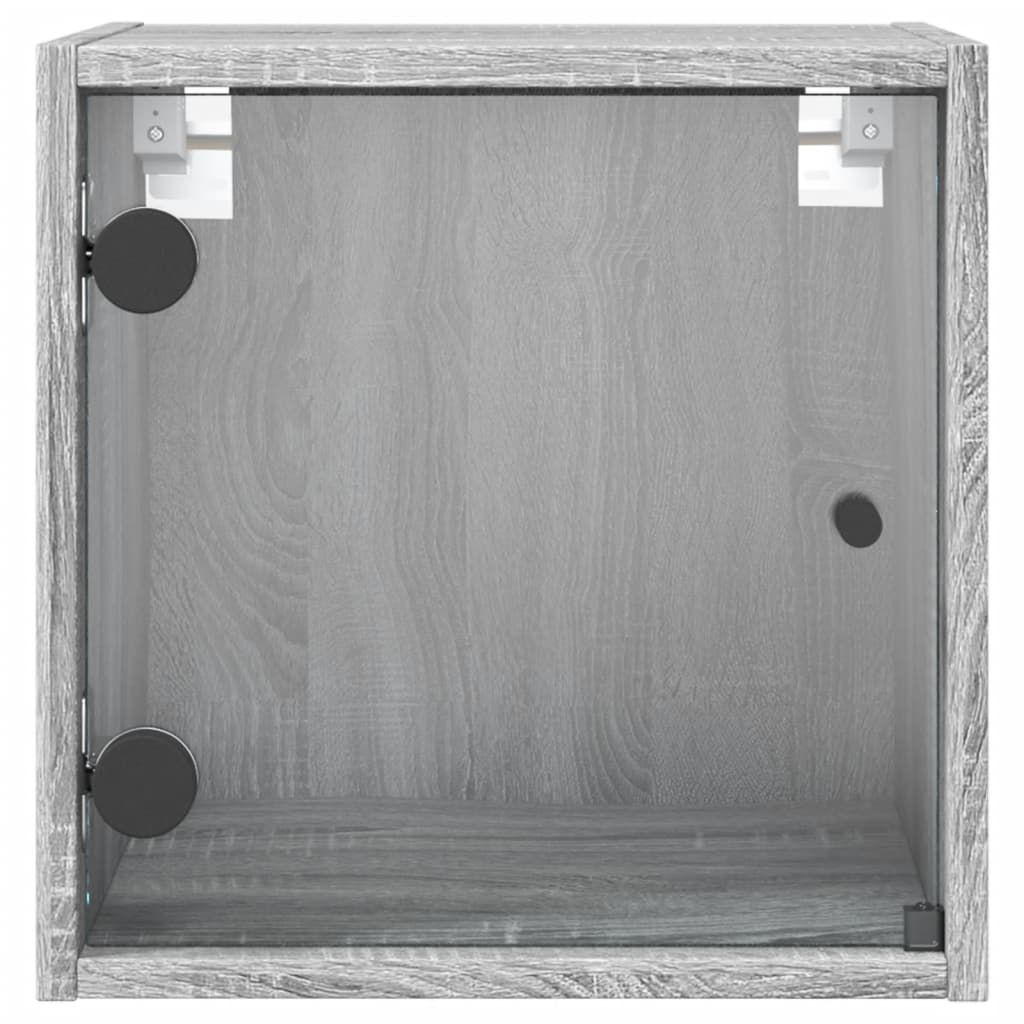 vidaXL Tables de chevet et portes vitrées 2pcs sonoma gris 35x37x35cm