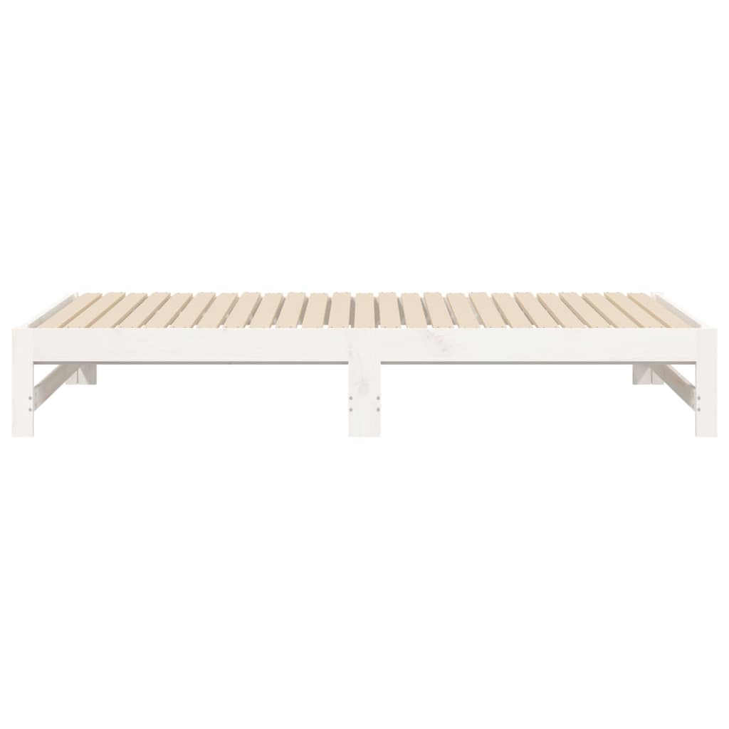 vidaXL Lit coulissant Blanc 2x(75x190) cm Bois de pin massif