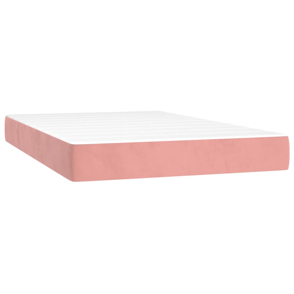 vidaXL Sommier à lattes de lit avec matelas LED Rose 120x200cm Velours